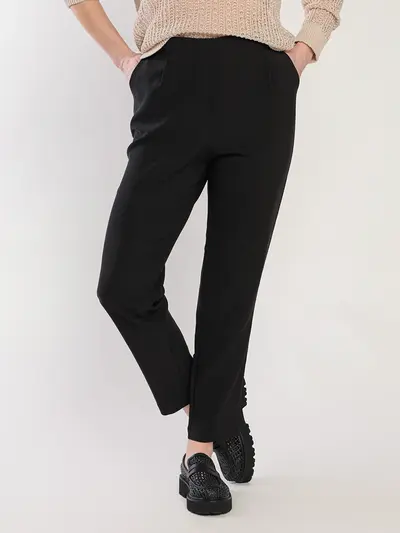 Брюки зауженного кроя из смесовой вискозы